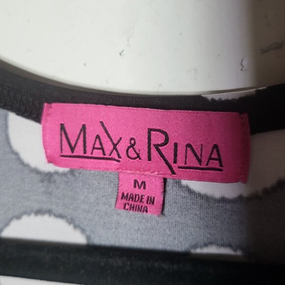 Max & Rina Womens Asymmetrical Polka Dot Blouse Size Medium Art to Wear Stretch - Picture 7 of 9